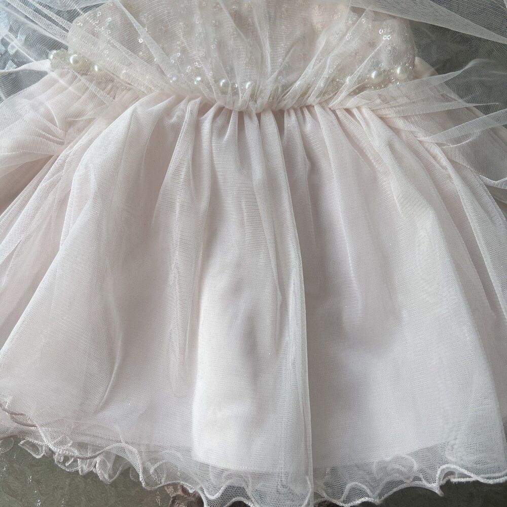 American Princess Elegant Dress Tulle Pearls Formal Occasion Size 18 Months - Picture 10 of 13